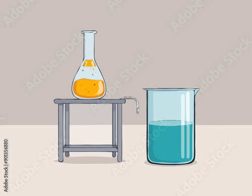 Stool and urina test in container. Medical laboratory examination.