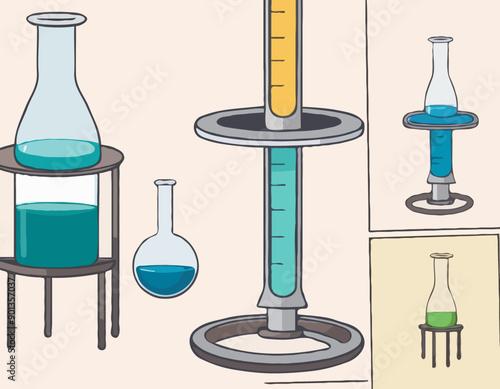 Stool and urina test in container. Medical laboratory examination.