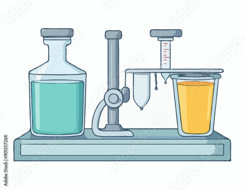 Stool and urina test in container. Medical laboratory examination.
