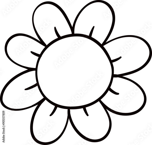 Groovy retro autumn flower hippie cartoon coloring outline doodle playful and vibrant fall season illustration.