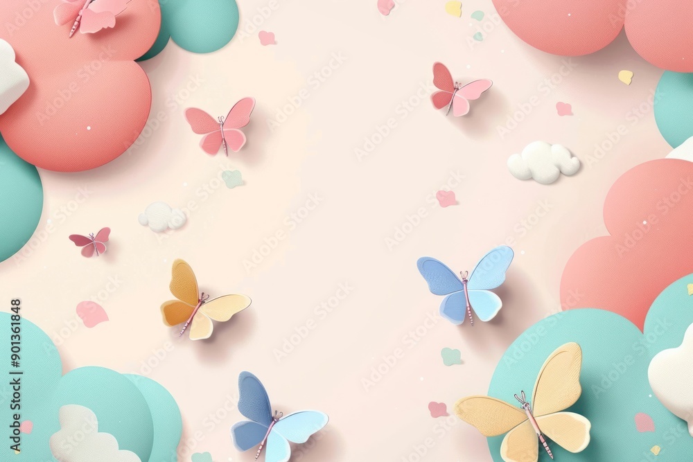 Cute butterflies background backgrounds cartoon petal. Cute butterflies background backgrounds cartoon petal.