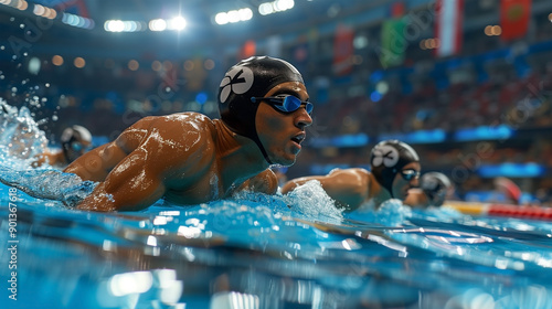 An exciting and vibrant digital illustration of the Olympics Paris 2024