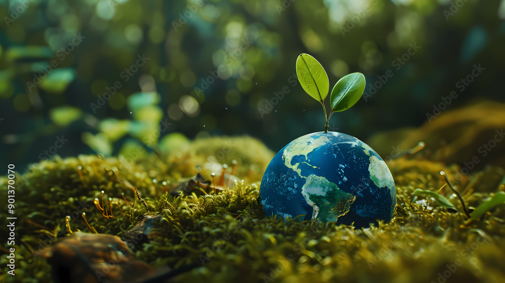 Green Earth, symbolizing environmental protection and sustainable development Green Earth, symbolizing environmental protection and sustainable development