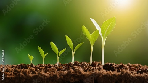 green grass  sprout growth in soil