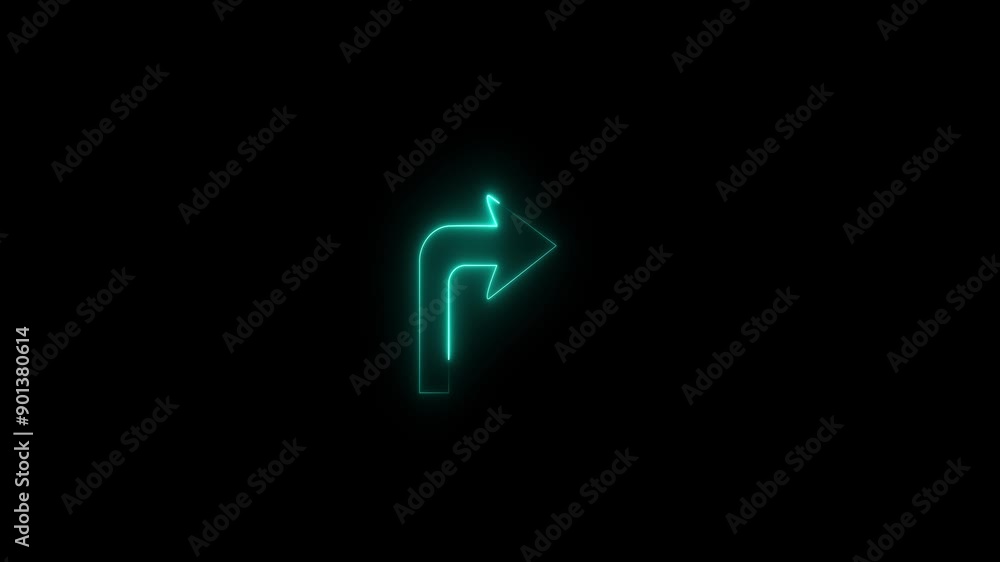 Abstract neon arrow icon animation background. Night bright advertising. Up right arrow icon animation on black background. Abstract neon arrow icon animation background. Night bright advertising. Up right arrow icon animation on black background.