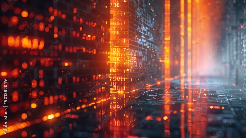 Naklejka premium firewall represented as a high-tech barrier