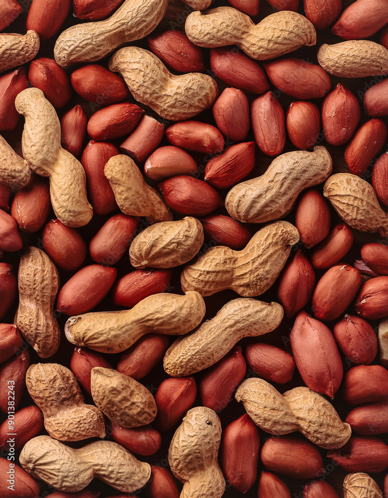 Obraz premium A lots peanuts isolated on white background.