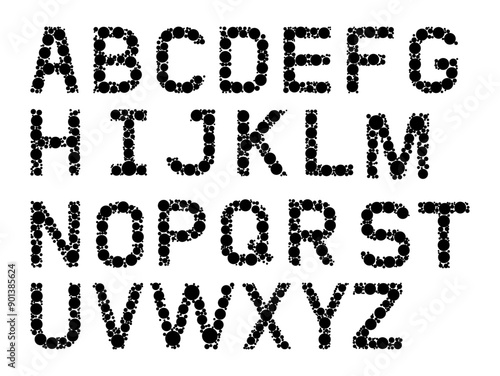 Random dot uppercase alphabet letters