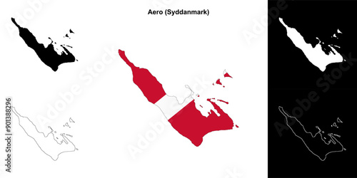 Aero municipality outline map set