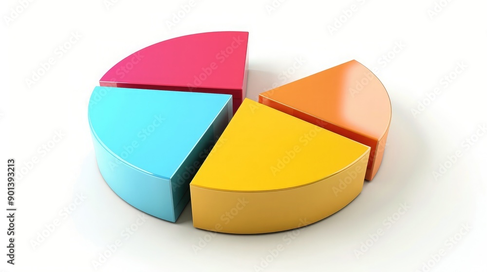 Financial pie chart with highlighted segments, illustrating business analysis. Financial pie chart with highlighted segments, illustrating business analysis.