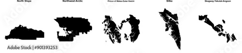 North Slope, Northwest Arctic, Prince of Wales-Outer Ketchi, Sitka, Skagway-Yakutat-Angoon outline maps