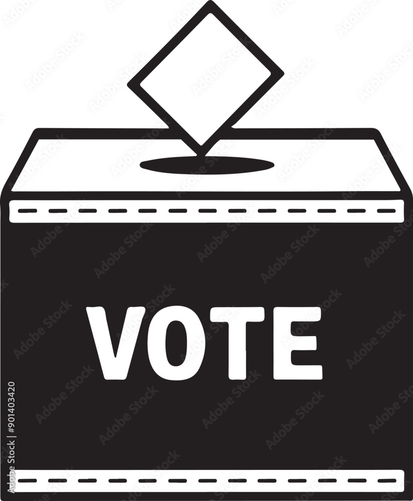 Fototapeta premium Election Vote Box Silhouette