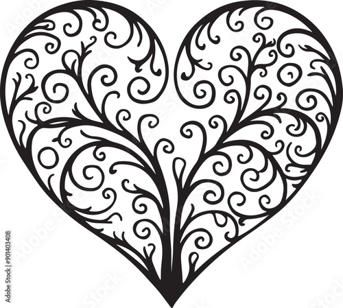 Floral Heart Shape Vector