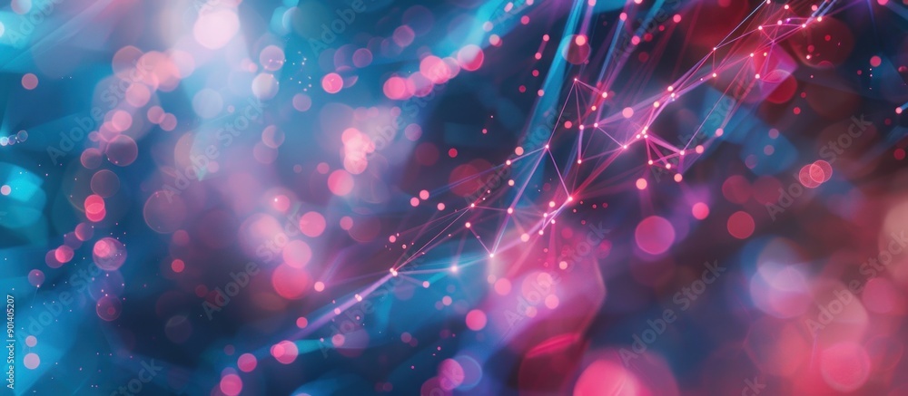 Abstract Network with Pink and Blue Bokeh Abstract Network with Pink and Blue Bokeh