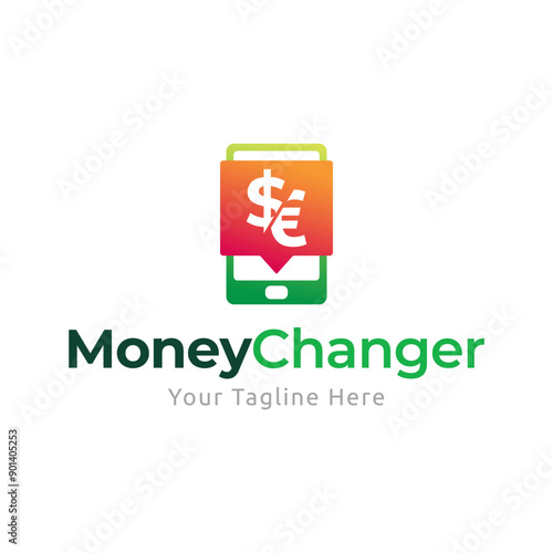 Money Changer Logo Template Design Vector