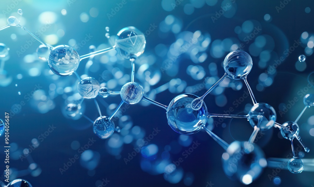 Abstract representation of atoms or molecules in science. Free copy space for banner. Abstract representation of atoms or molecules in science. Free copy space for banner.