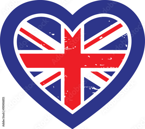 Union Jack Heart Vector