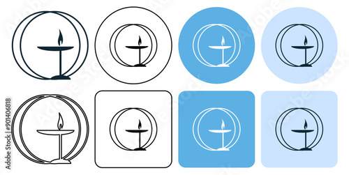 flaming chalice, unitarian, universalism icon symbol ui and ux design, glyphs and stroke line icon