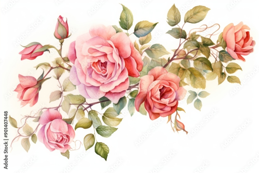 Roses painting pattern flower. Roses painting pattern flower.