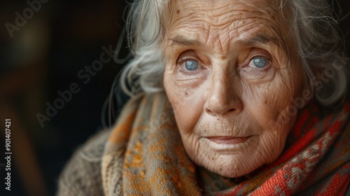 A Woman with a weathered yet graceful face, representing the natural beauty that comes