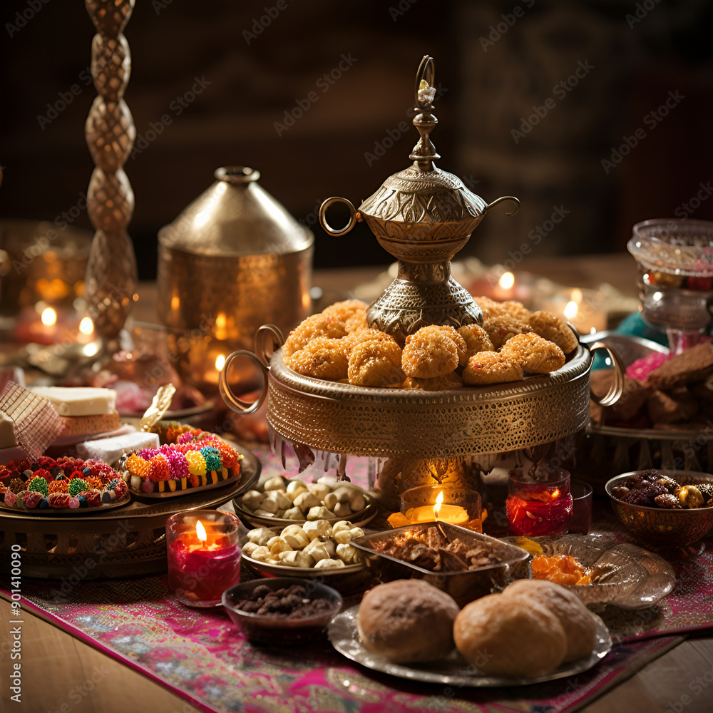 turkish coffee and sweet delicious in the table turkish coffee and sweet delicious in the table