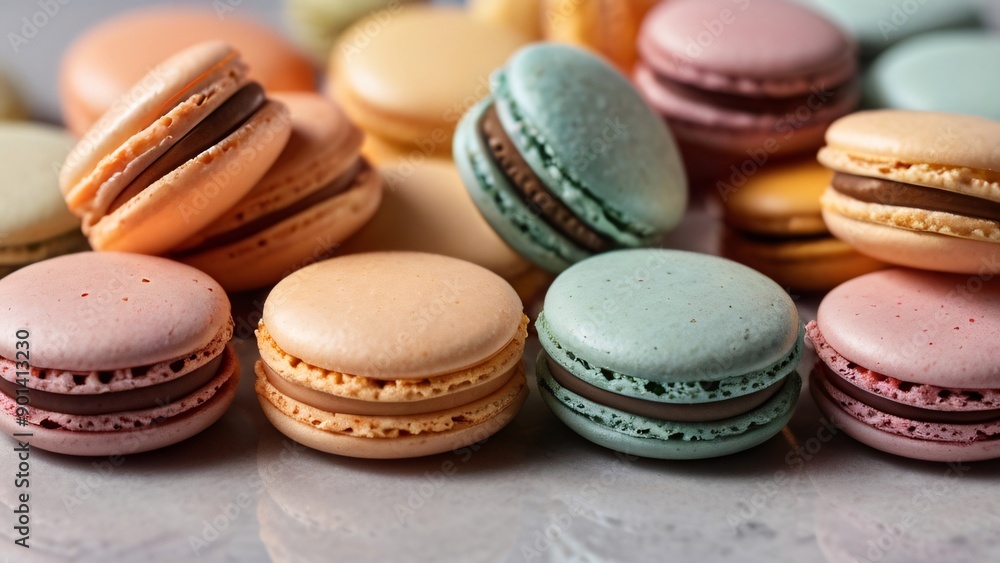 Macarons in various pastel colors Macarons in various pastel colors