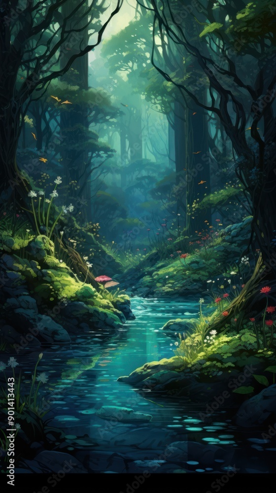 Deep forest vegetation landscape outdoors. Deep forest vegetation landscape outdoors.