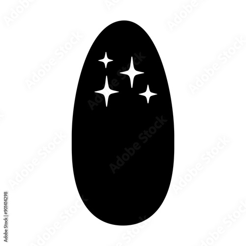 white star black nail art pattern vector illustration template design