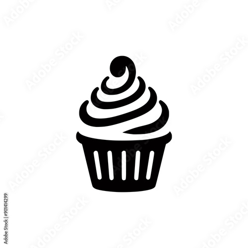 simple cupcake logo vector illustration template design