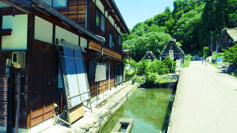Fototapeta premium Shirakawa-go: at the foot of the sacred Mt. Hakusanis is one of Gifu's must-visit destinations