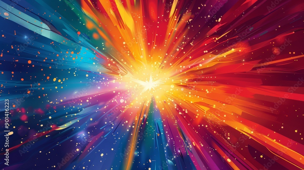 Abstract starburst patterns with vibrant colors and dynamic designs Abstract starburst patterns with vibrant colors and dynamic designs