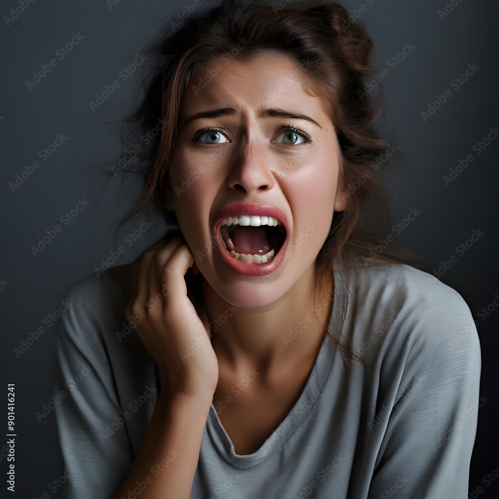 portrait of a woman screaming portrait of a woman screaming