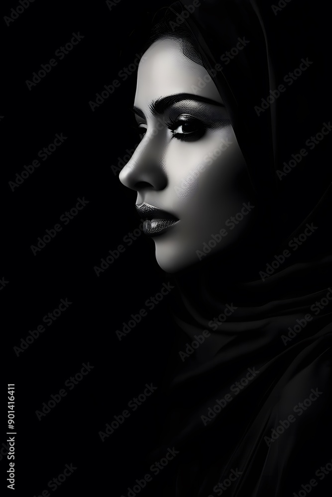 portrait of a woman in black and white portrait of a woman in black and white