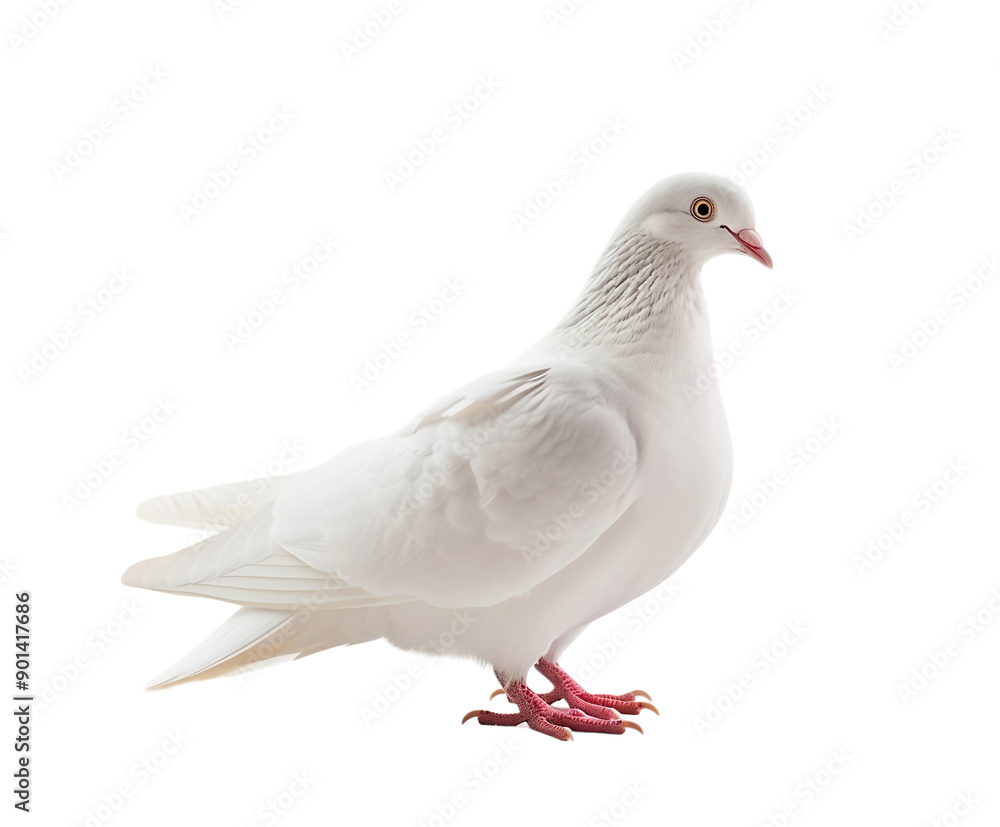 Fototapeta premium dove bird or white pigeon in white background