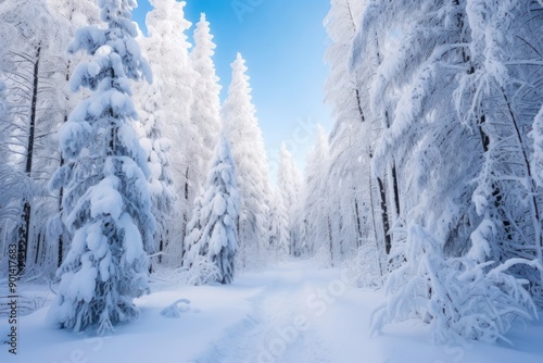 Forest landscape tree snow.