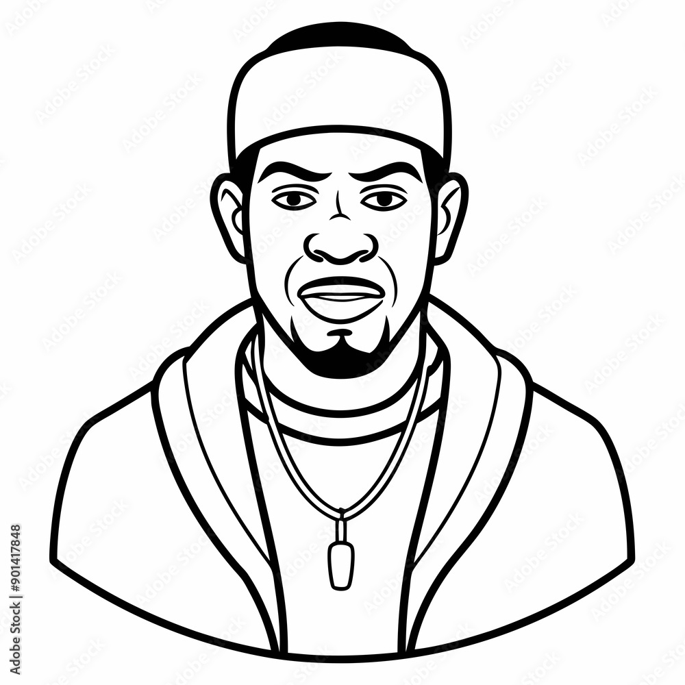 balck man rap hip-hop gangsta style vector illustration balck man rap hip-hop gangsta style vector illustration