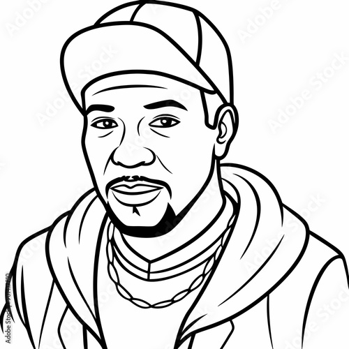 balck man rap hip-hop gangsta style vector illustration