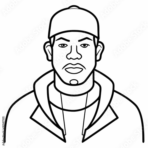 balck man rap hip-hop gangsta style vector illustration
