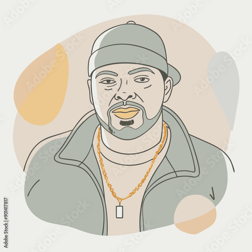 balck man rap hip-hop gangsta style vector illustration