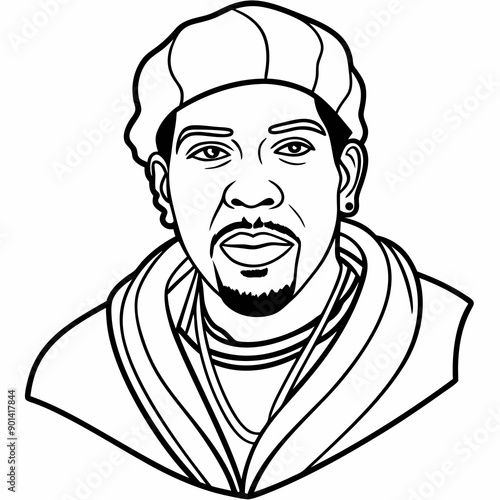 balck man rap hip-hop gangsta style vector illustration