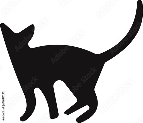 Cat or paw animal silhouette icon. mammal symbol forest or wild illustration