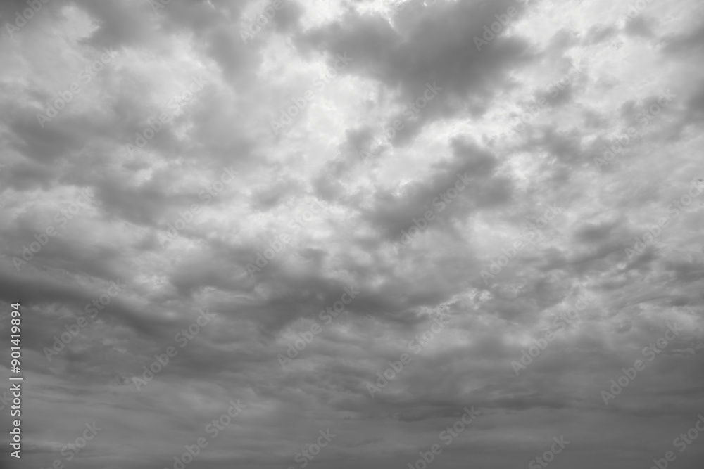 Sky with a shroud of gray clouds to the horizon closed sunlight, black and white photo of gray sky Sky with a shroud of gray clouds to the horizon closed sunlight, black and white photo of gray sky