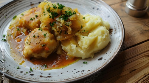 Palatinate Saumagen with sauerkraut photo