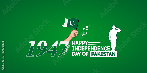 Pakistan Independence Day Creative Design concept 14 August 1947 Pakistani people and Army celebrating the 76th Independence Day of Pakistan, Vector illustration of National Day, Quaid e Azam republic