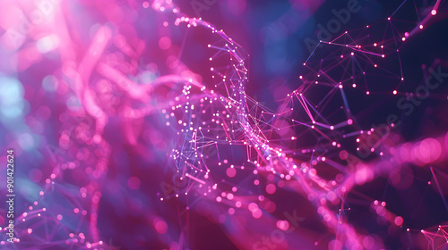 Mess network.Futuristic plexus array big data,3d rendering background. Generative Ai.