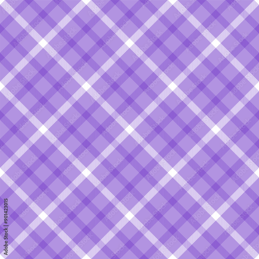 Violet white plaid pattern. Vector fashion print design. Seamless plaid pattern texture. Classic style tartan check background. Violet white plaid pattern. Vector fashion print design. Seamless plaid pattern texture. Classic style tartan check background.