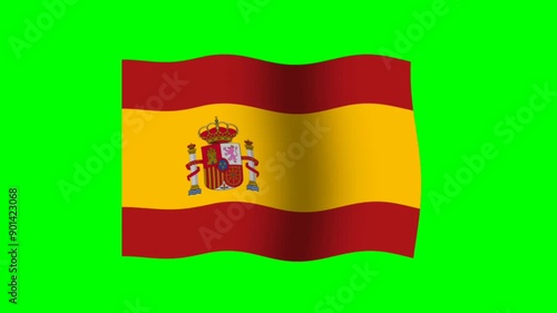 spain country flag with green screen background