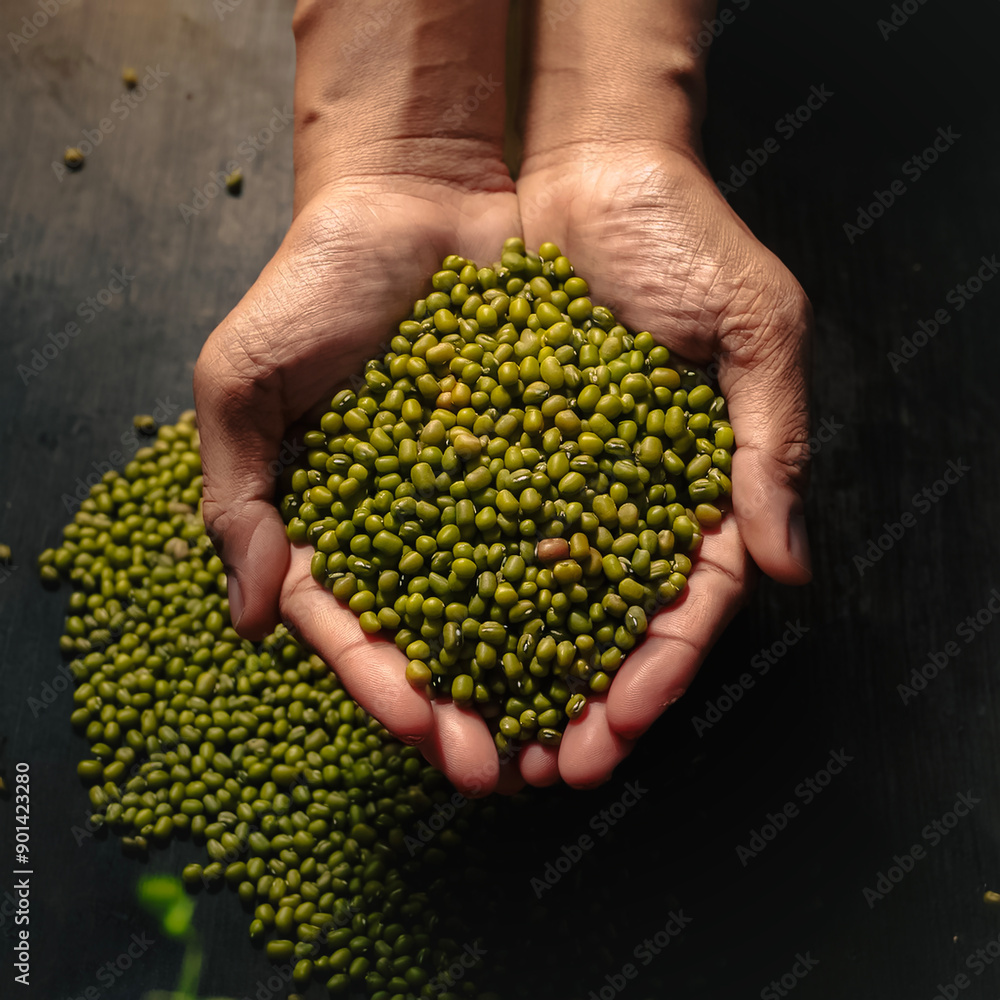 close up selected The best mung beans are still fresh and ready to be harvested. close up selected The best mung beans are still fresh and ready to be harvested.
