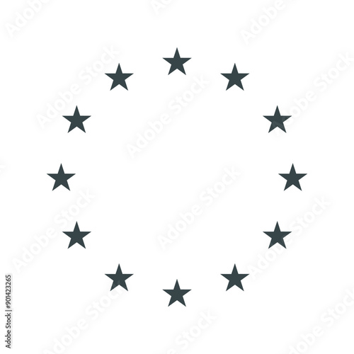 European Union stars symbol. Twelve stars isolated on white. EU vector sign.