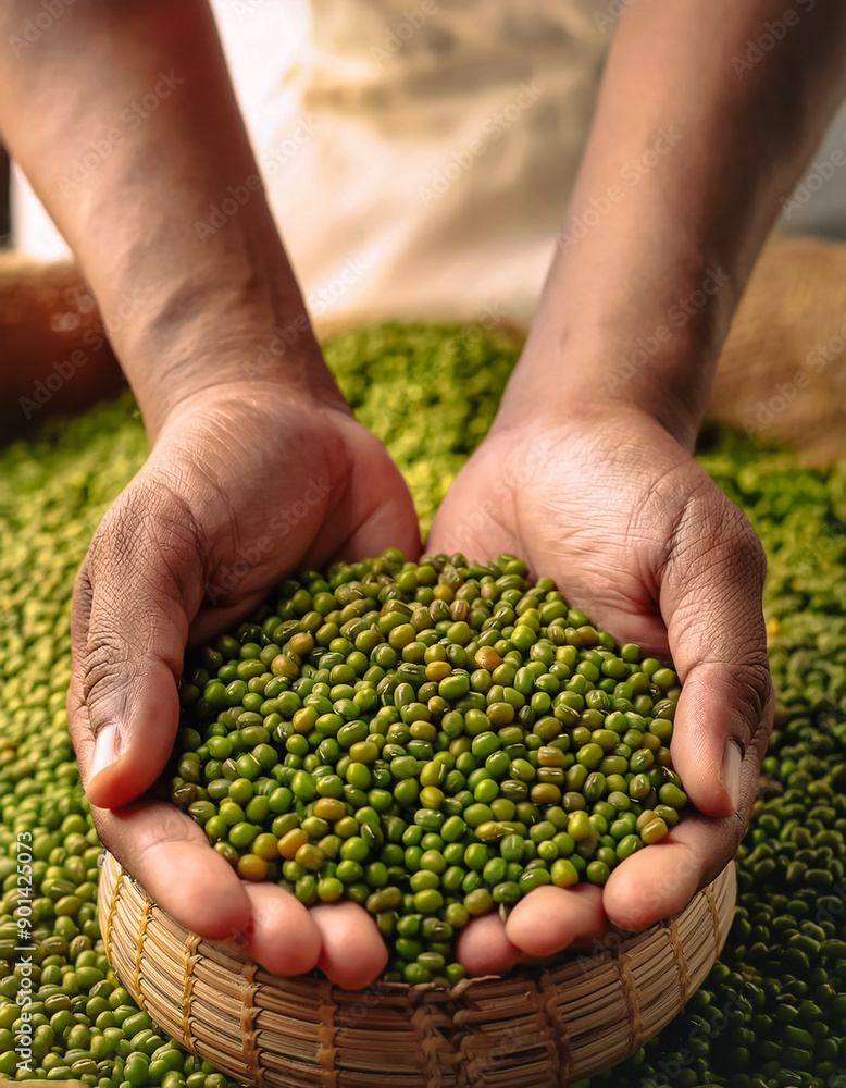 close up selected The best mung beans are still fresh and ready to be harvested. close up selected The best mung beans are still fresh and ready to be harvested.